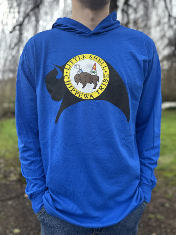 Little Shell Bison Hooded Long Sleeve Shirt