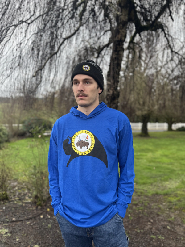 Little Shell Bison Hooded Long Sleeve Shirt