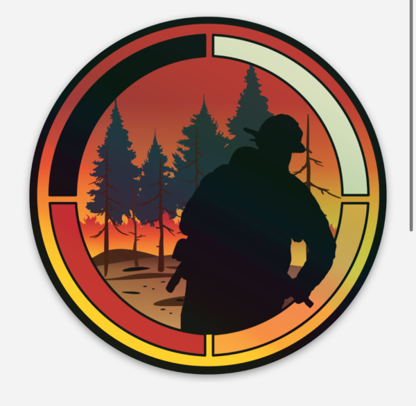 Holographic Native Firefighter Medicine Wheel Sticker