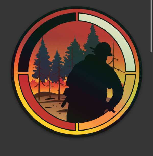 Holographic Native Firefighter Medicine Wheel Sticker
